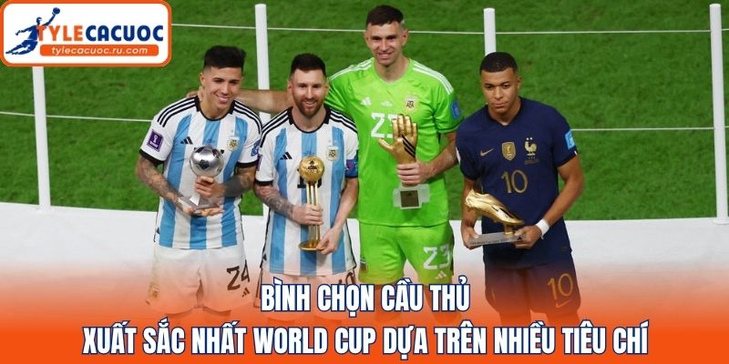 Bình chọn cầu thủ xuất sắc nhất World Cup dựa trên nhiều tiêu chí